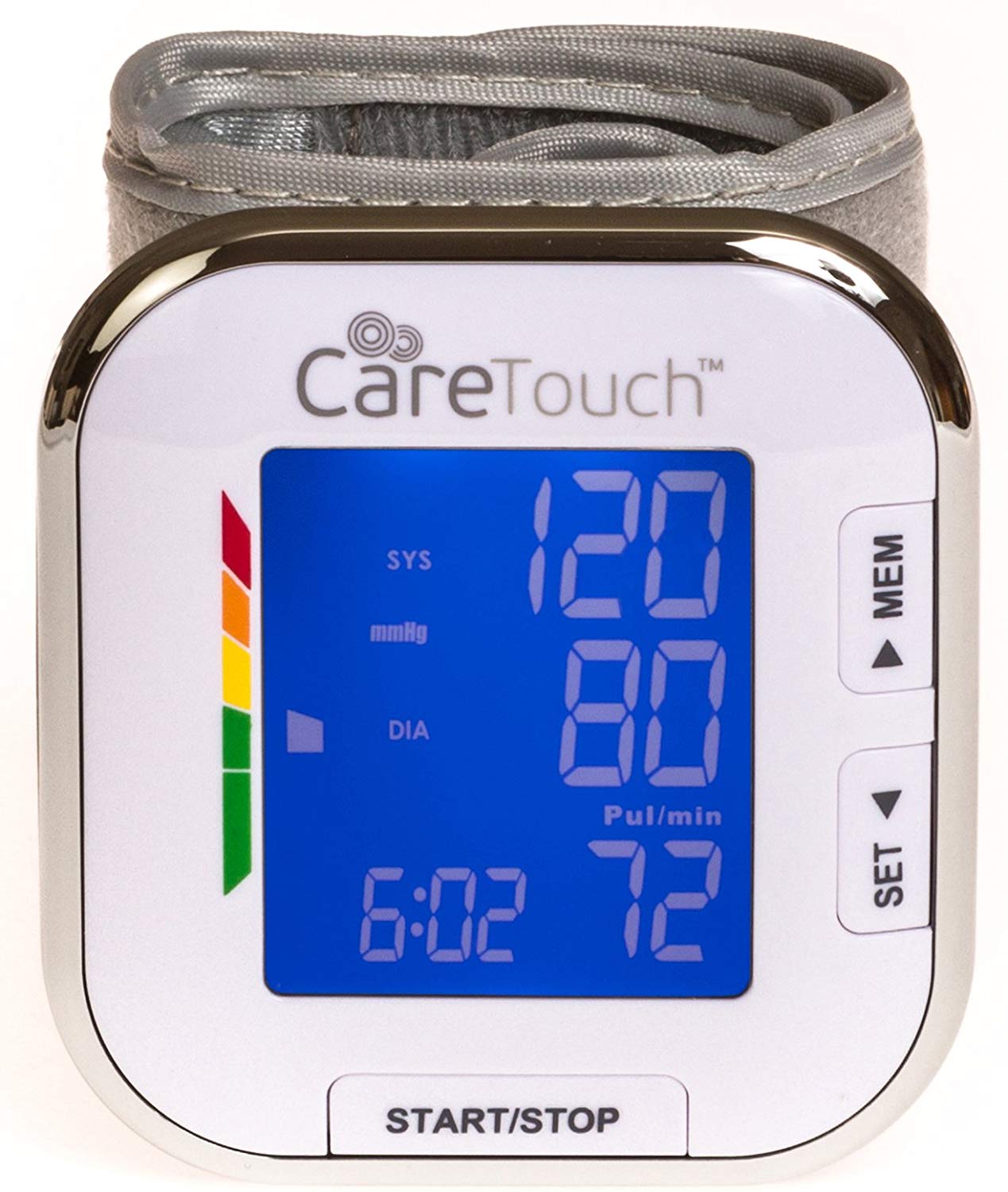 Care Touch PSW01 Automatic Wrist Blood Pressure Cuff Monitor Platinum Series, 8.5 Cuff Size