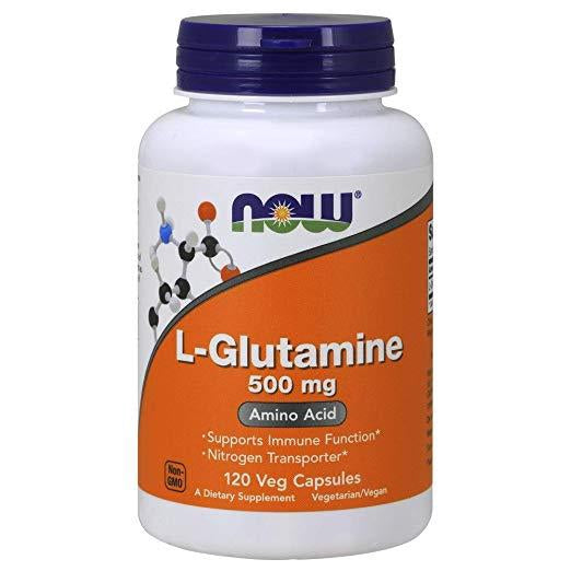 NOW L-Glutamine 500mg Amino Acid (120 Veg Capsules)