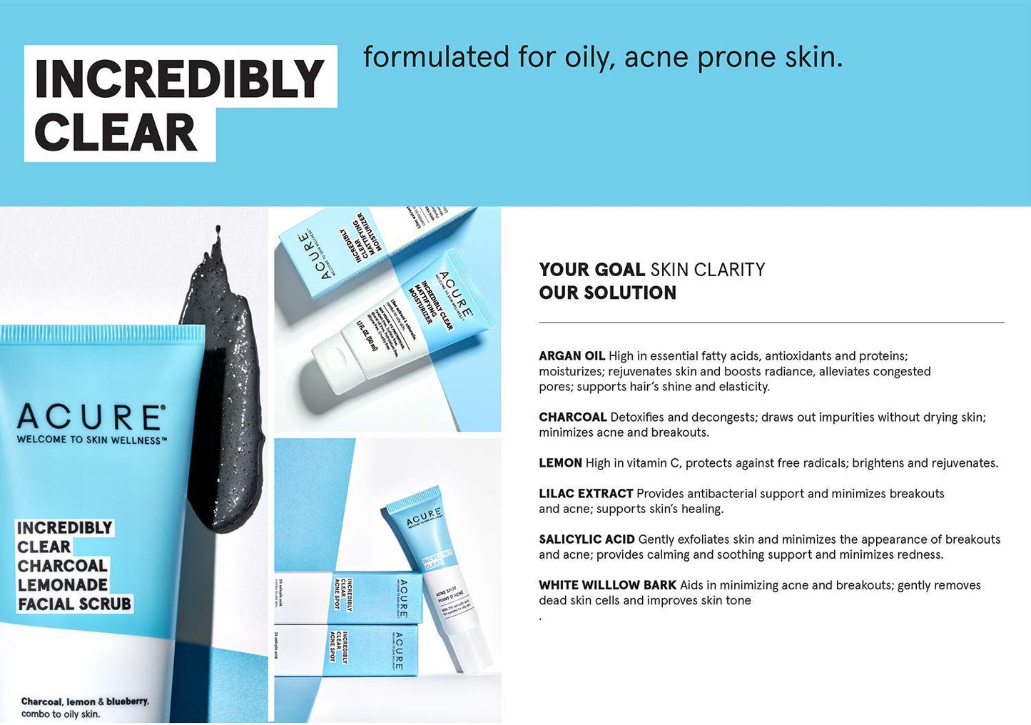 Acure Incredibly Clear Mattifying Moisturizer for Combo to Oily Skin with Lilac Extract & Chlorella, 1.7 fl.oz / 50ml