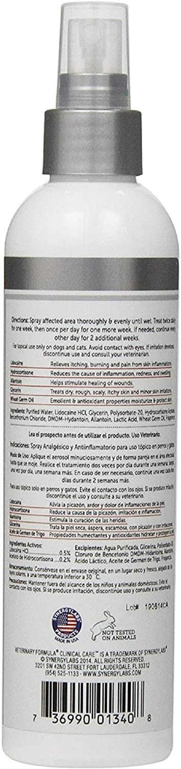 Veterinary Formula Clinical Care Hot Spot & Itch Relief Medicated Spray for dog & cat 8 oz 236.6 ml