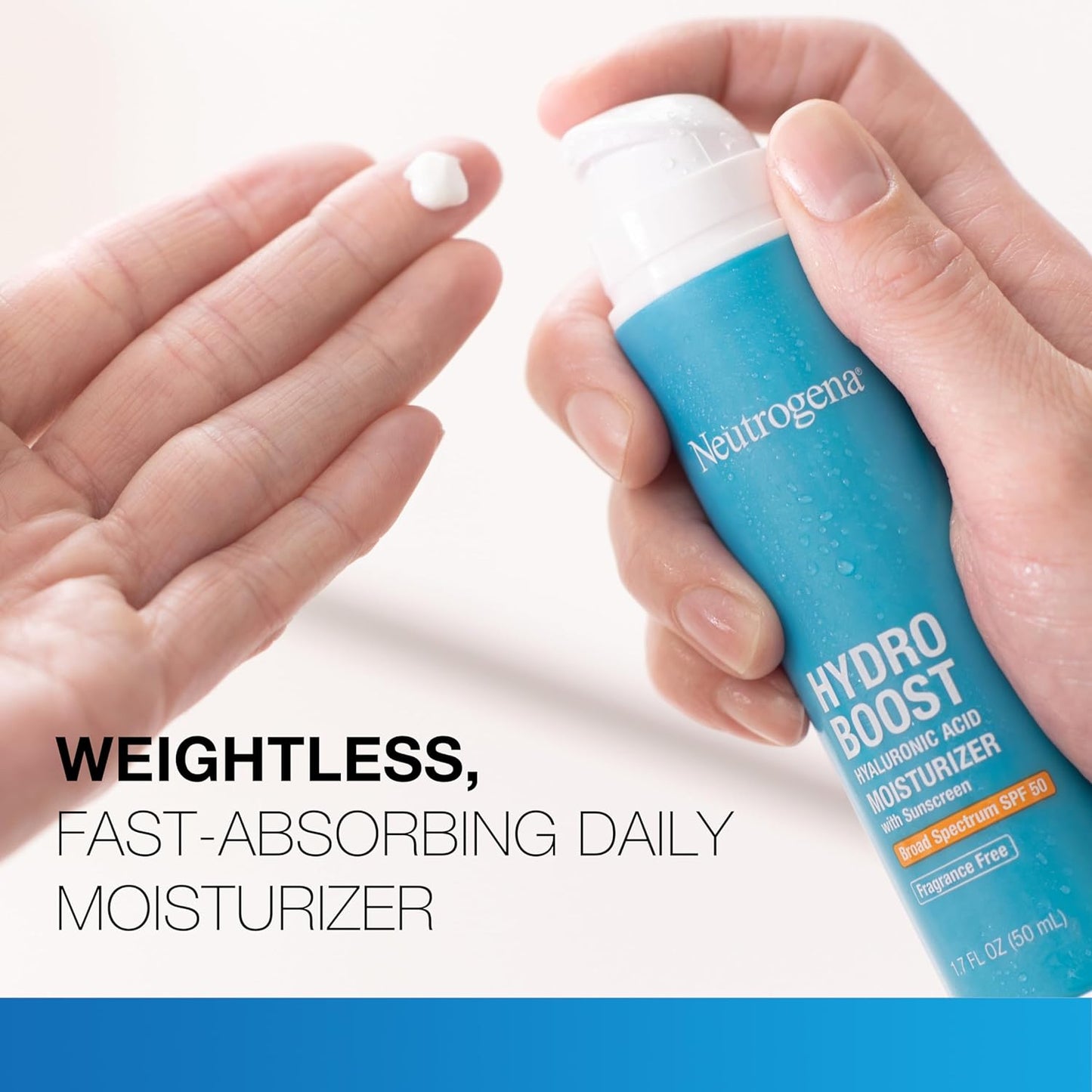 Neutrogena Hydro Boost Hyaluronic Acid Moisturizer with Sunscreen SPF 50, Fragrance-Free (50ml)