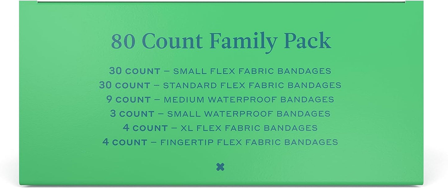 Welly Flex Fabric & Waterproof Bandages Refill Pack (80 Count Assorted) WLY1112