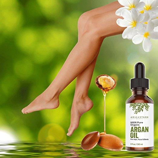 Aria Starr Beauty 100% Pure Organic Argan Oil for Hair, Face & Body, 1 fl.oz / 30 ml (PACKAGING MAY VARY)