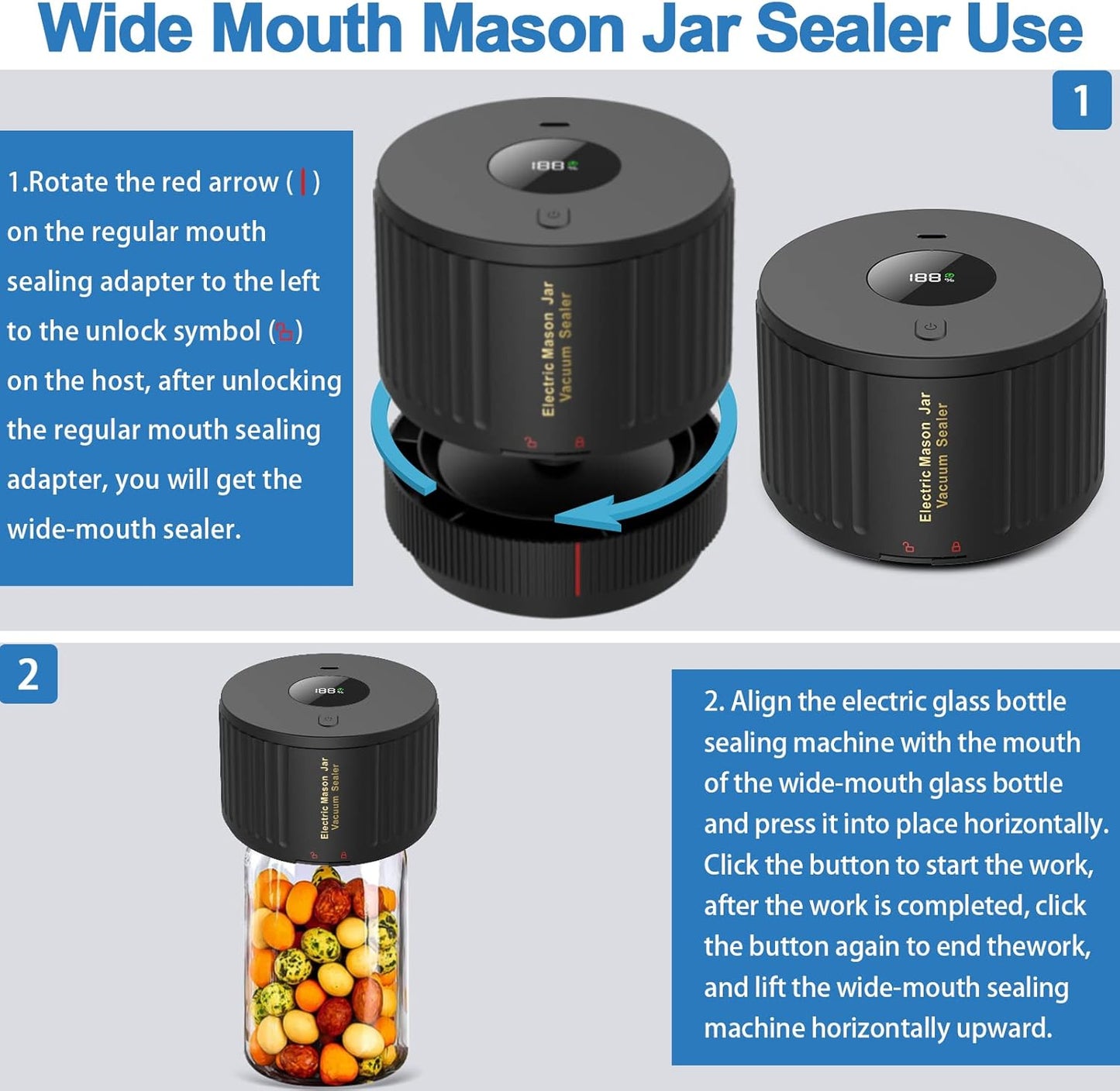 Electric Mason Jar Vacuum Sealer VP05