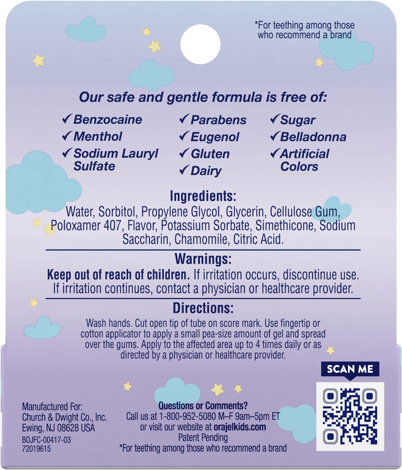 Orajel Baby Cooling Gel For Teething Nighttime 0.18oz / 5.1g