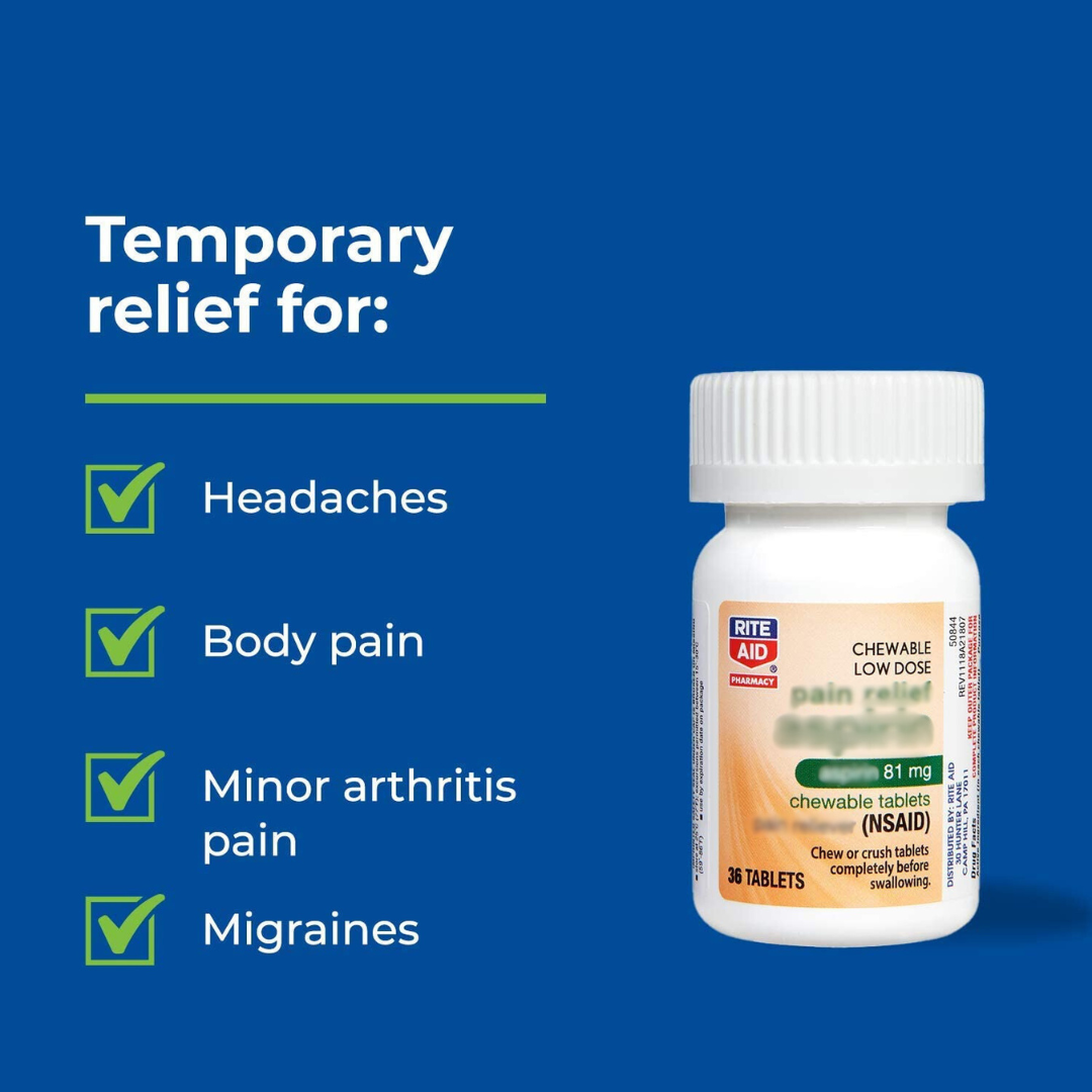 Rite Aid Chewable Low Dose Relief, 108 Chewable Tablets
