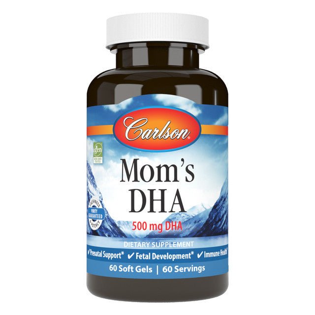 Carlson Moms DHA 500 mg DHA 60 Softgels Prenatal Support