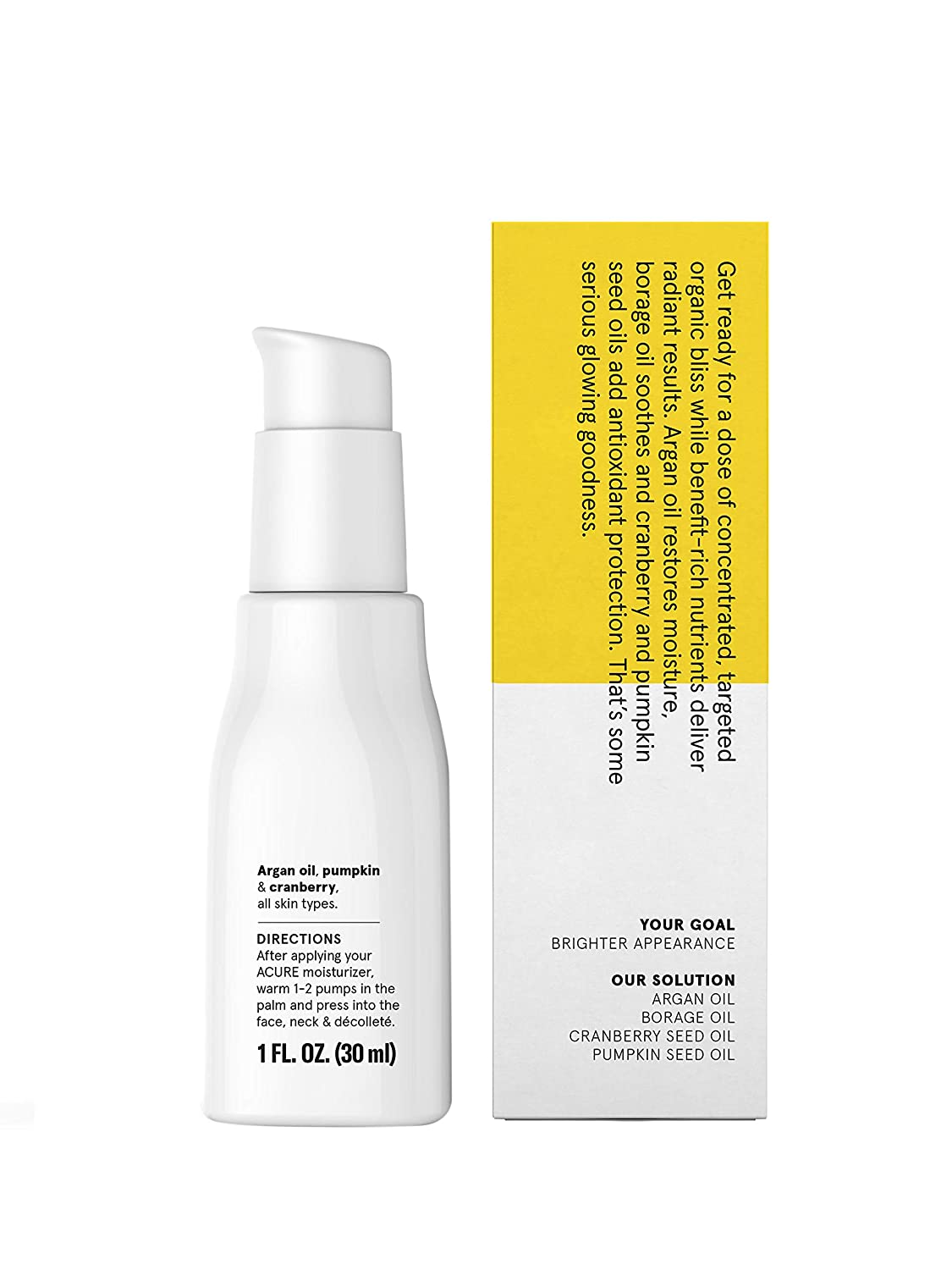 ACURE Brightening Glowing Serum for All Skin Types, 1 fl.oz / 30ml