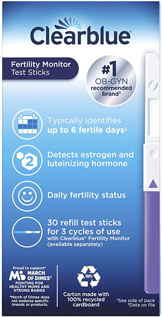 Clearblue Full Fertility Window Monitor Test Sticks 30 Tests, PACKAGING MAY VARY