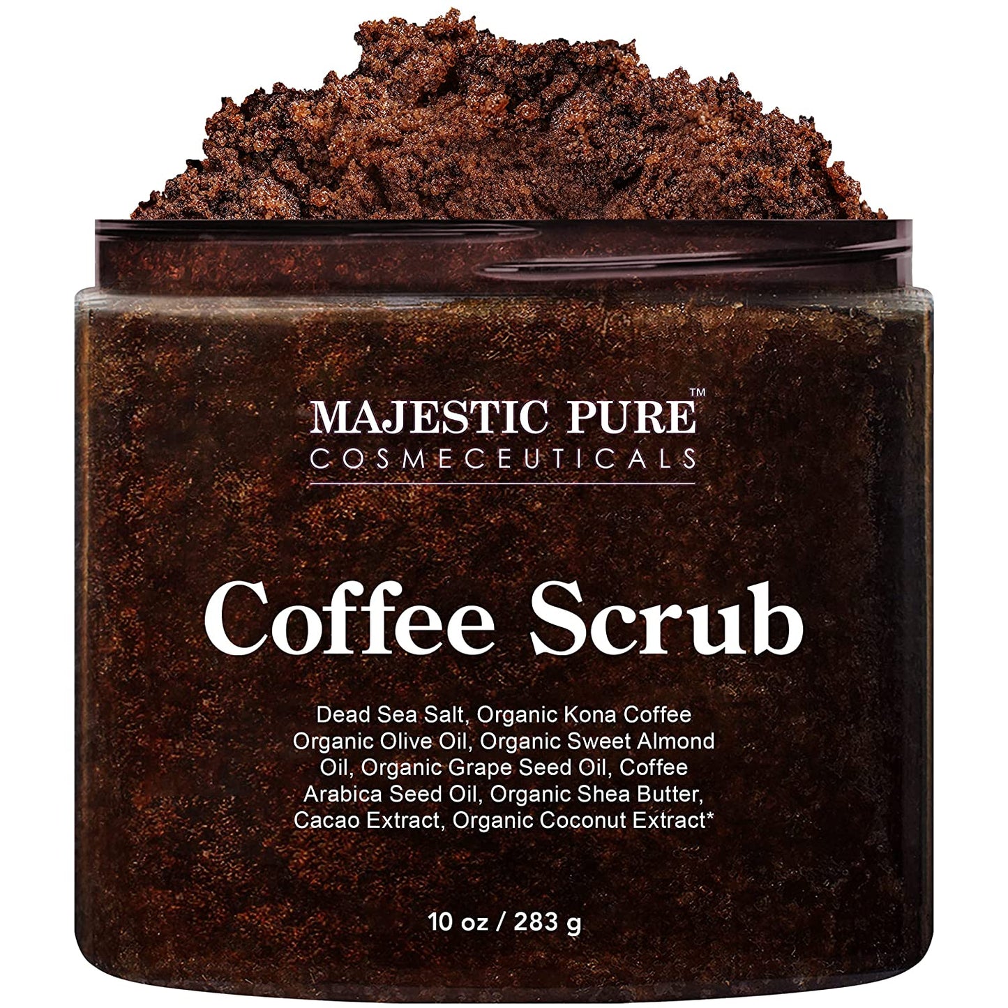 Majestic Pure Coffee Scrub All Natural Body Scrub, 10 oz. / 283g