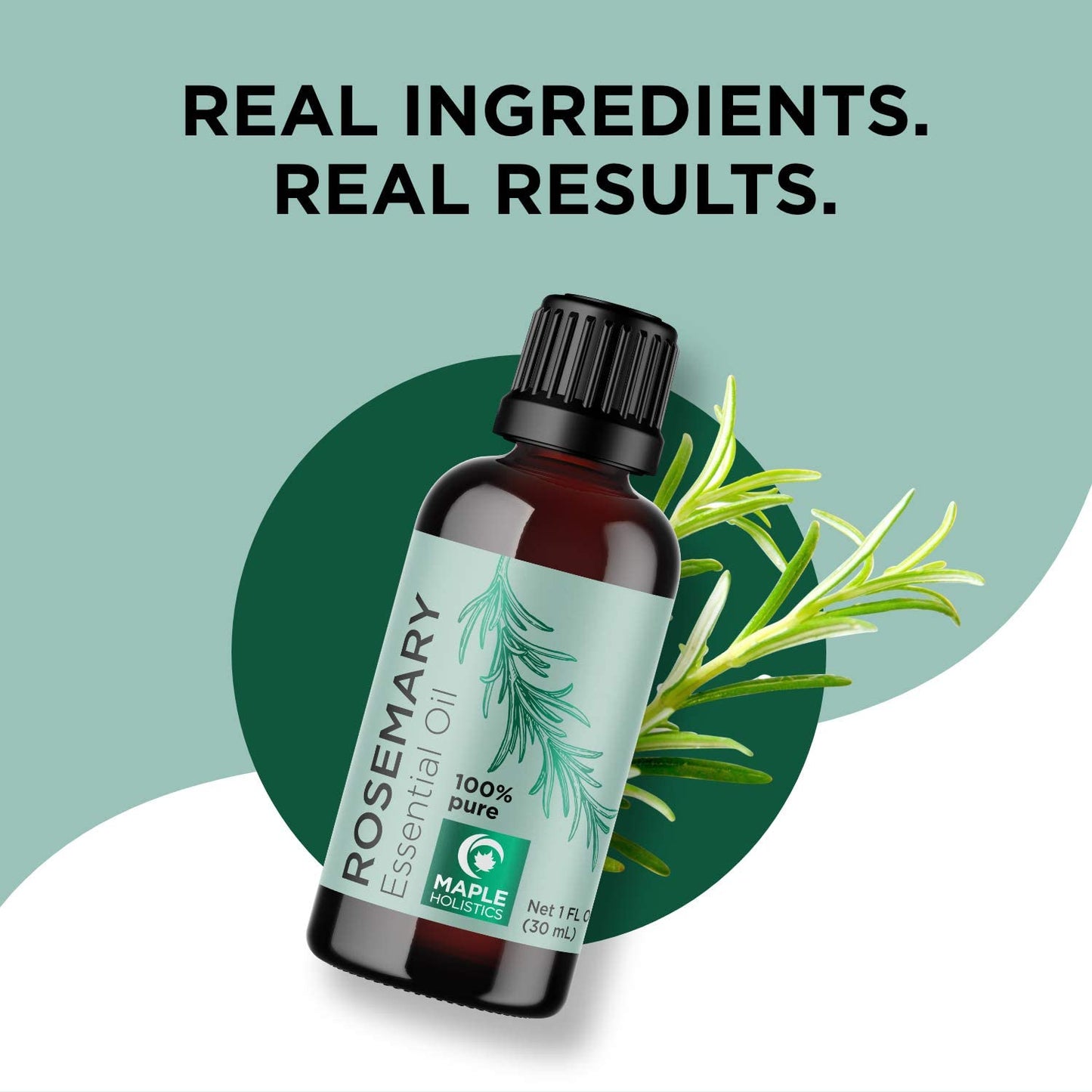 Maple Holistics Rosemary Essential Oils, 100% Pure Rosemary Oil for Hair, Skin, Nails & Humidifier, 1 fl.oz / 30 ml