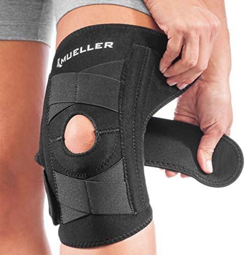 Mueller Black Self-Adjusting Knee Stabilizer 3 Inches Above Knee Fits 14” - 20” PACKAGING MAY VARY