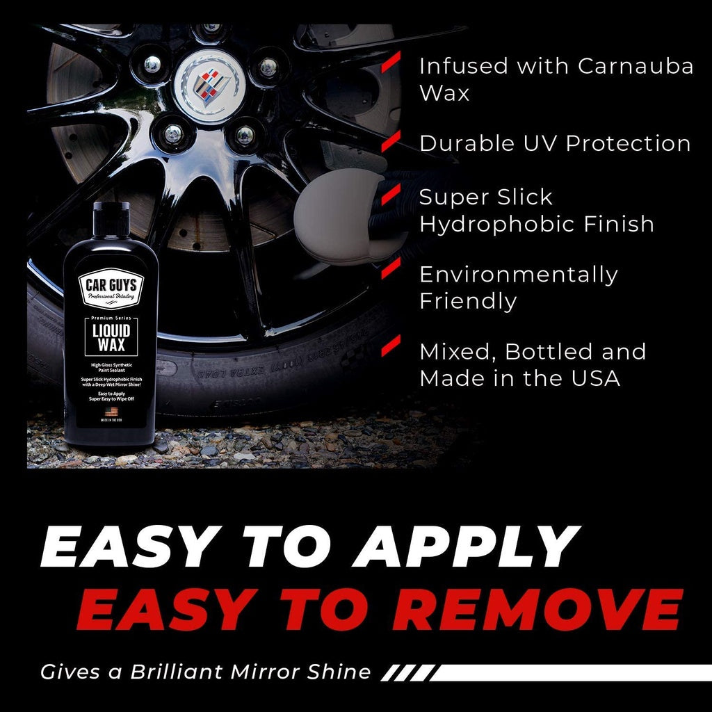 CAR GUYS Liquid Wax with Polymer Paint Sealant Protection, 8 oz. Kit