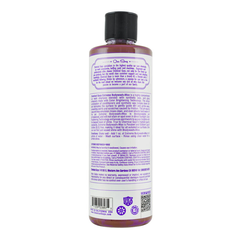 Chemical Guys CWS20716 Extreme  Bodywash + Wax Color Brightening Technology 16 Fl Oz (473 ml)