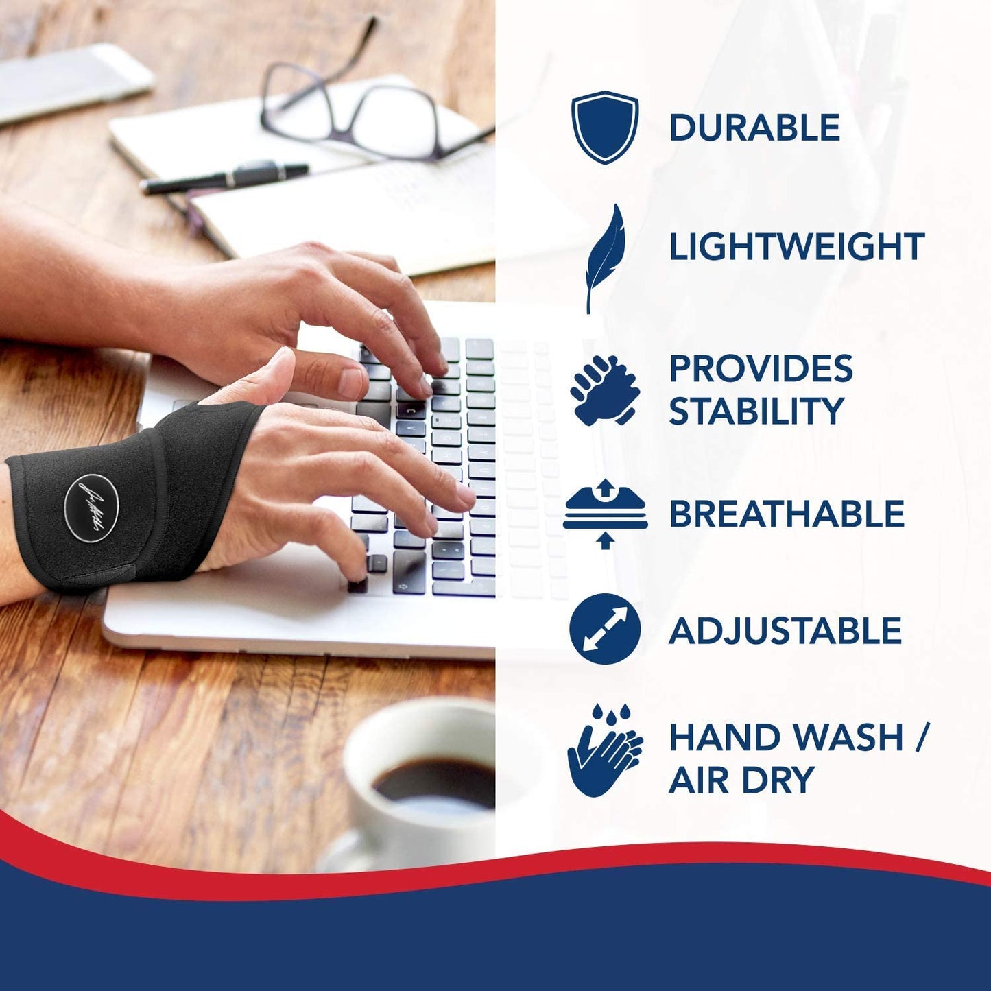 Dr. Arthritis Black Copper Lined Wrist Brace & Handbook Right & Left Hands 1 Pair PACKAGING MAY VARY