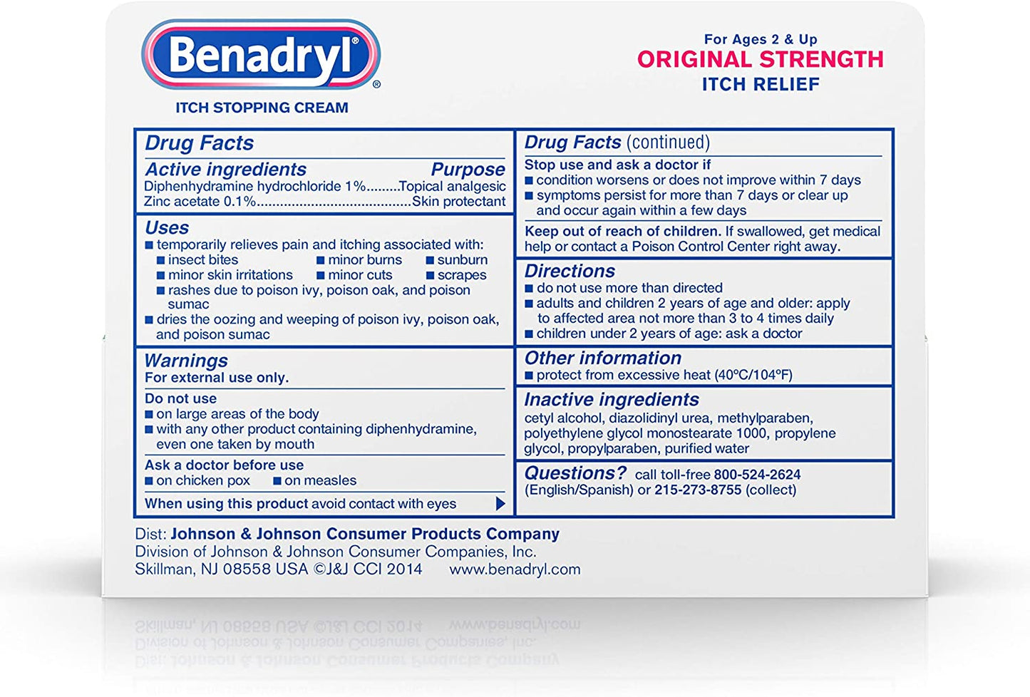 Benadryl Original Strength Itch Stopping Cream, 1 oz. / 28.3g