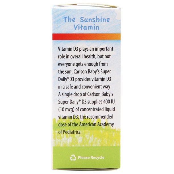 Carlson Baby's Super Daily D3 400 IU 90 drops 0.086 fl oz / 2.54 mL Baby D Drops