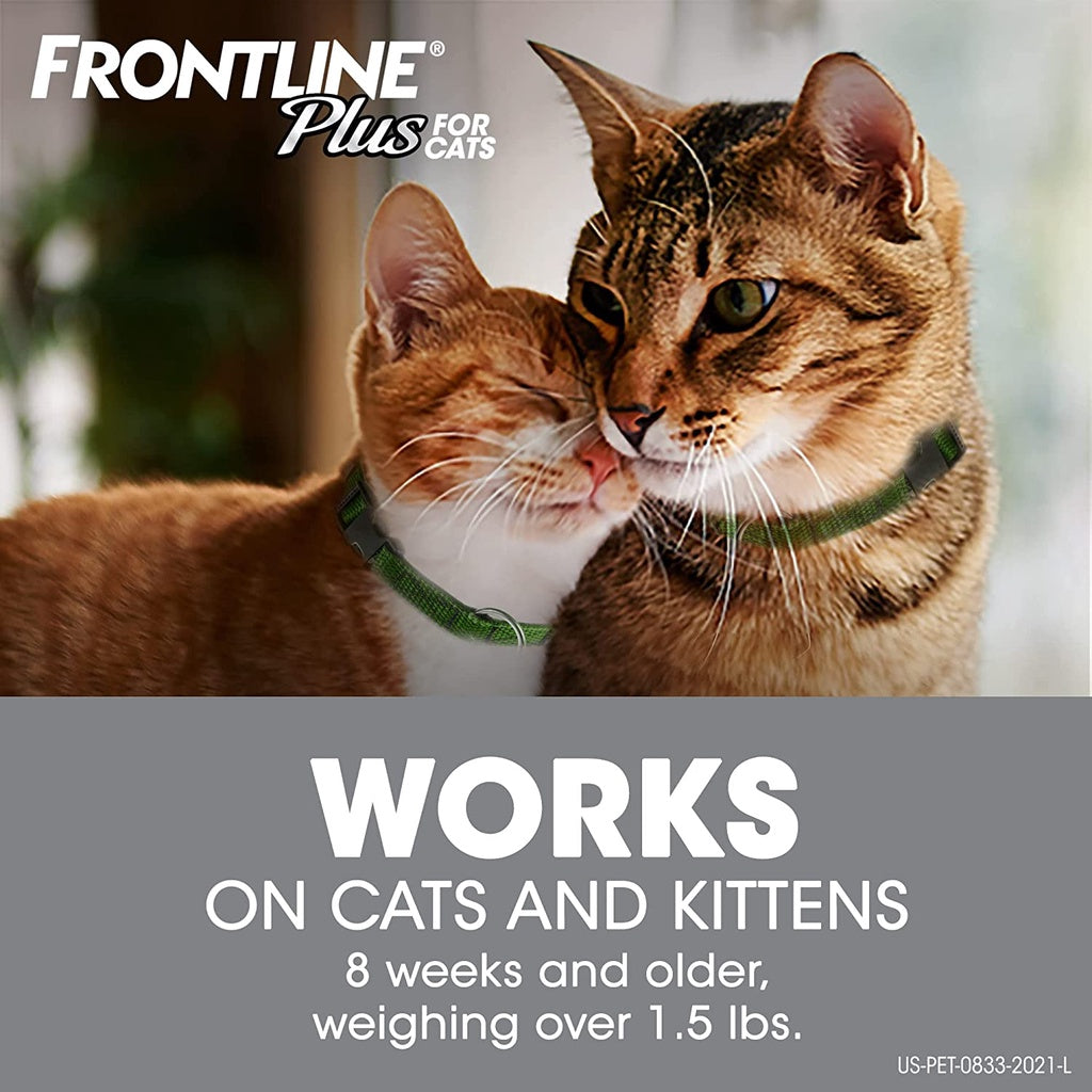 Frontline Plus for Cats and Kittens 8 Weeks and Older and Weighing Over 1.5 lbs for 3 doses, 1 box