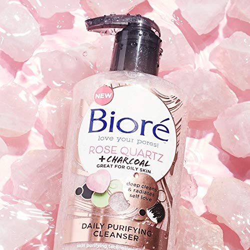 Biore Rose Quartz + Charcoal Daily Purifying Cleanser, 6.77 fl.oz / 200ml