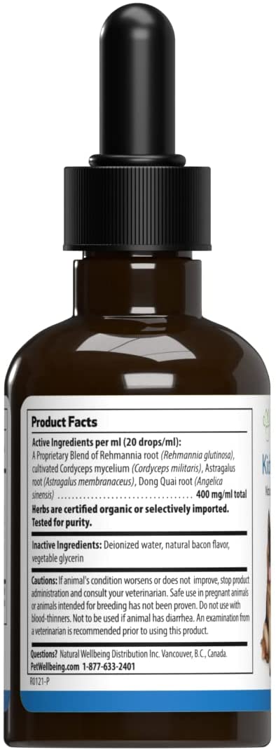 Pet Wellbeing Kidney Support Gold for Cats and Small/Medium Dogs Herbal, 2 fl.oz / 59 ml