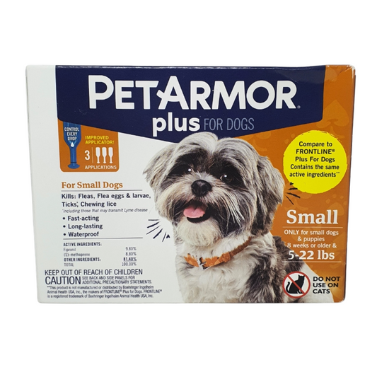 PetArmor Plus Kilss Fleas & Ticks for Small Dogs 5-22 lbs (3 Months Supply)