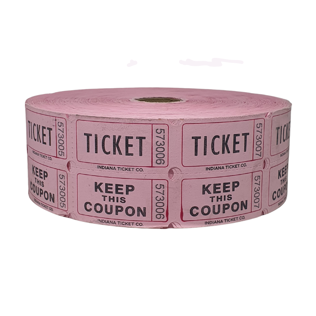 Indiana Ticket Company Raffle Tickets, 1000 Tickets per Roll