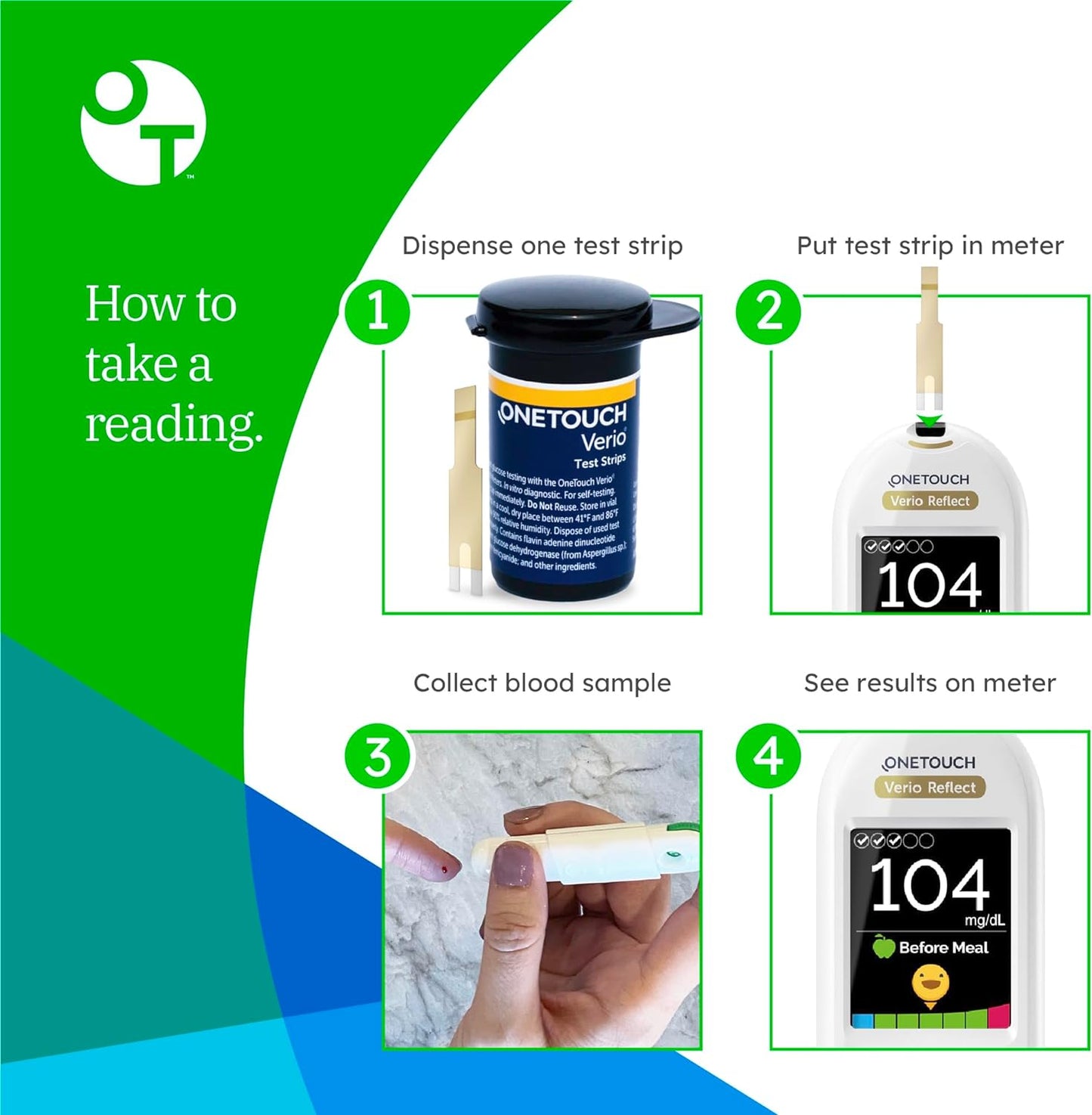 OneTouch Verio Test Strips Value Pack, For Blood & Glucose Testing, 30 Count