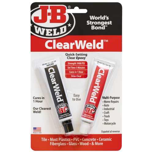 JB Weld ClearWeld Twin Tube Quick-Setting Clear Epoxy, 1 oz. / 28.4g (8212)