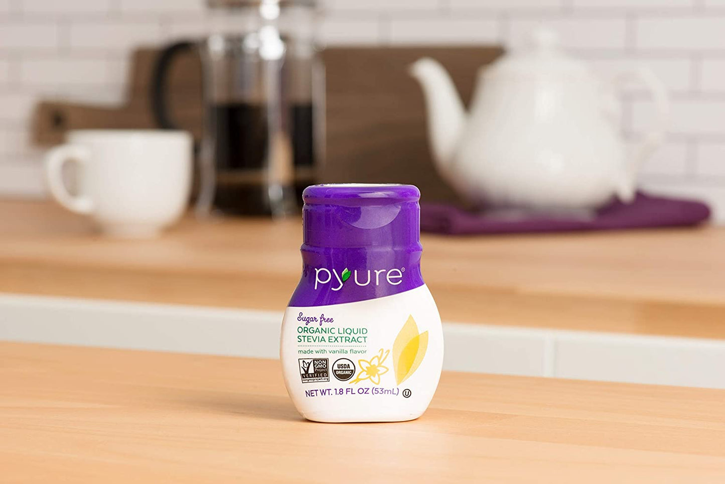 Pyure Organic Liquid Stevia Extract Sweetener, Vanilla, Sugar Substitute, 100 Servings, 1.8 fl oz