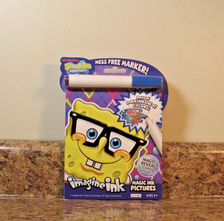Bendon Imagine Ink Marker with Magic Ink Pictures & Game Book SpongeBob 12pages