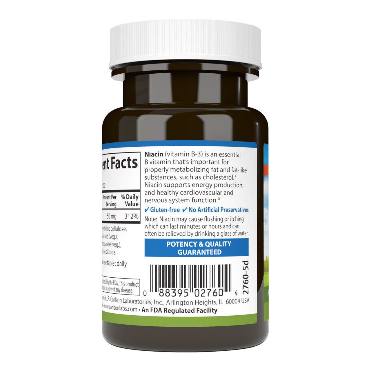 Carlson Niacin Vitamin B3 50mg 100 Tablets