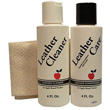 Apple Brand Leather Care Kit 4 oz Cleaner & 4 oz Conditioner + Cleaning Cloth