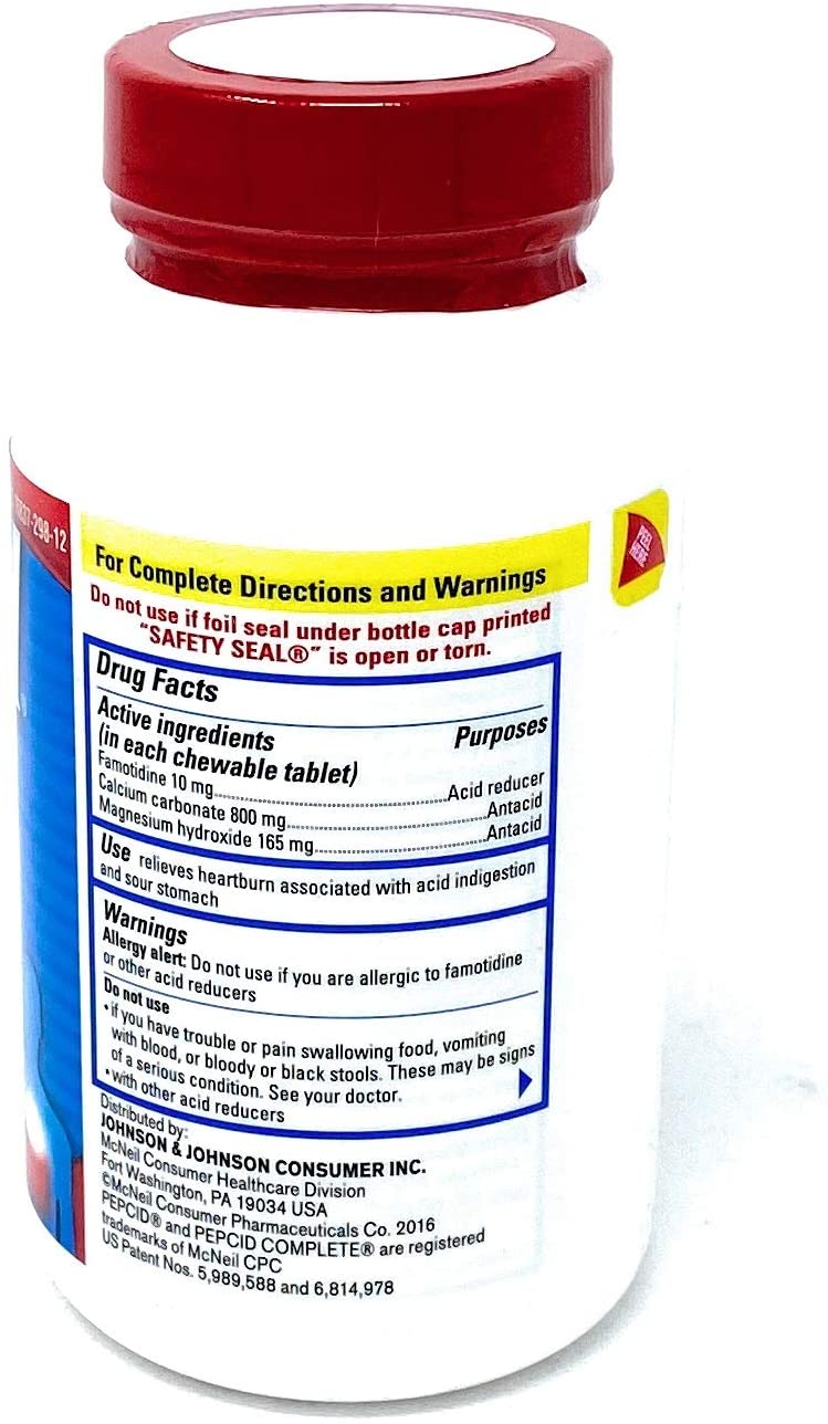 Pepcid Dual Action Complete, Berry Flavor, 100 Chewable Tablets PACKAGING MAY VARY