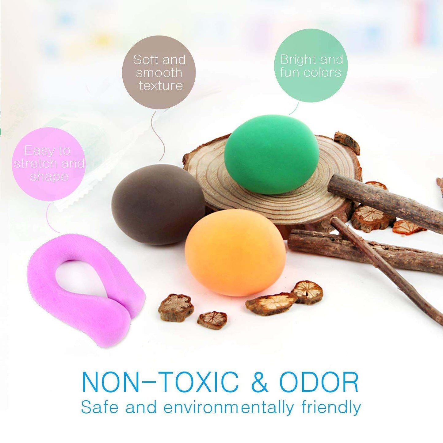 Sago Brothers Air Dry Clay 24 Colors, Kids Toys Modeling Clay for Kids, 3 Year Old Girl Gifts No-Bake No Mess Molding Clay Kit, Model Magic Clay Christmas Birthday Gifts for Kids Girls Boys Age 3-12
