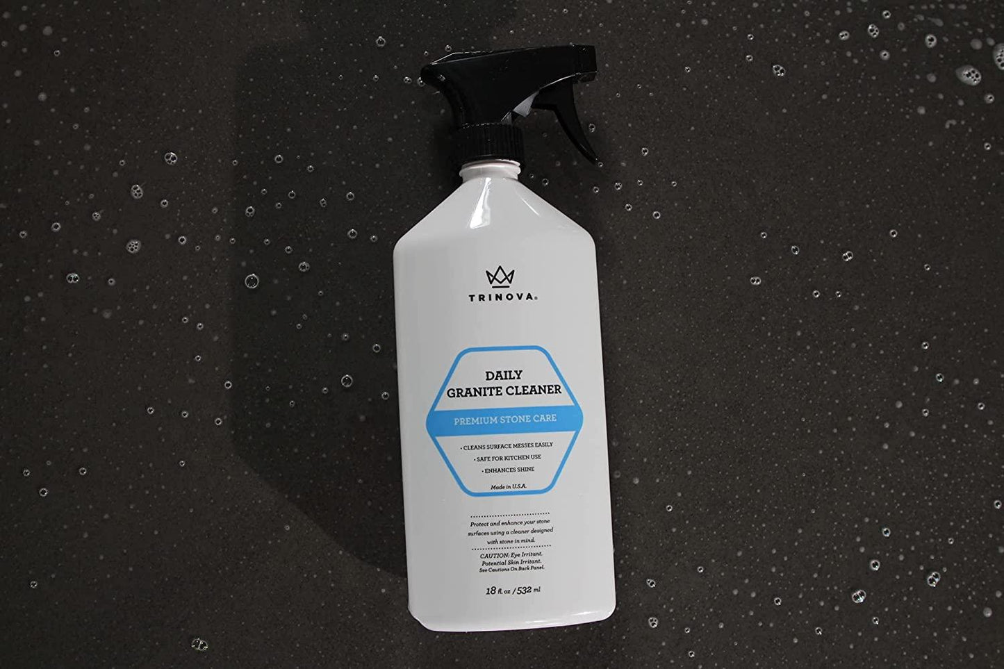 TriNova Daily Granite Cleaner & Polish - Enhances Shine and goes on Streakless 18 oz