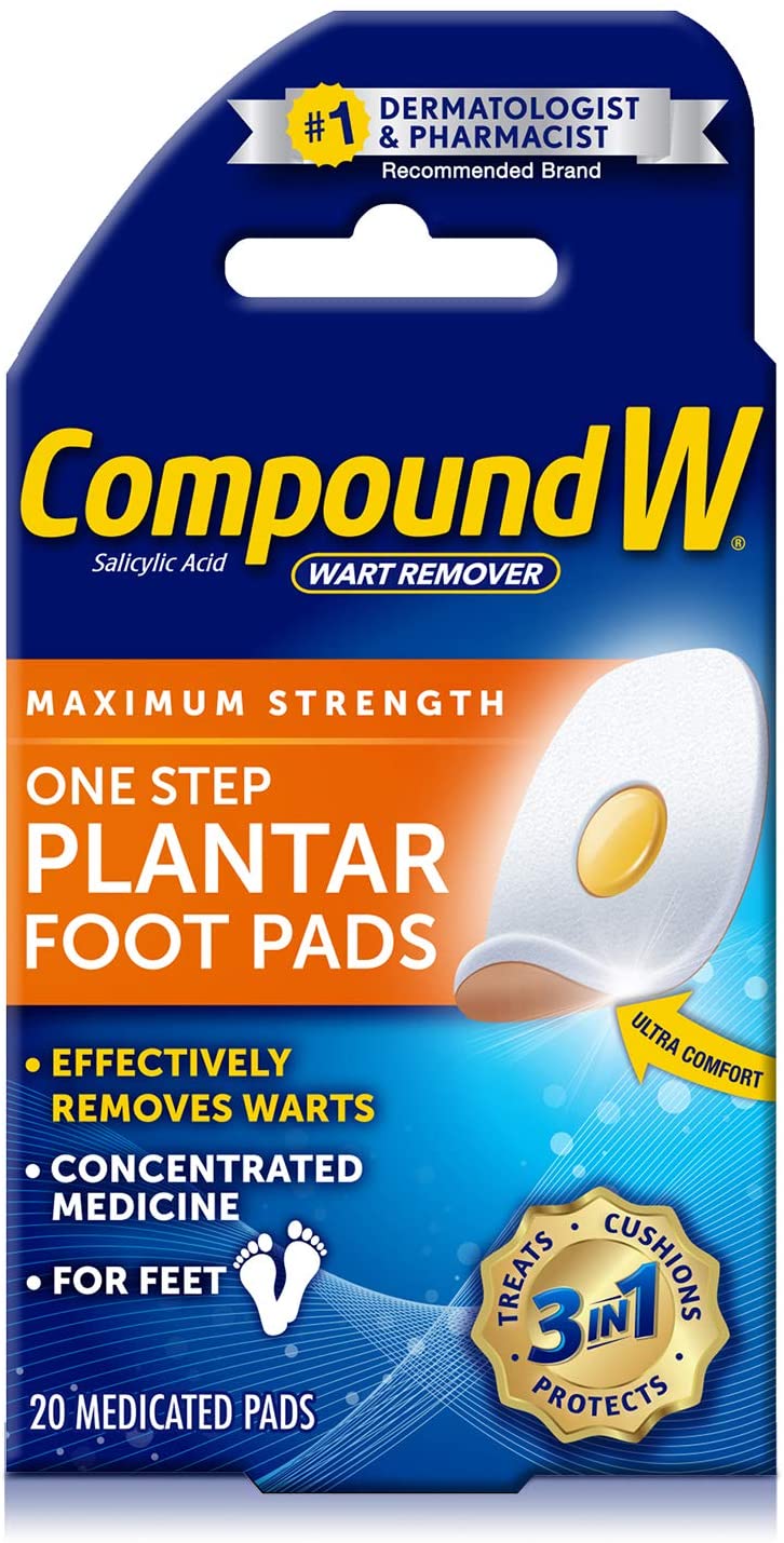 Compound W Maximum Strength One Step Plantar Foot Pads, 20 Count PACKAGING MAY VARY