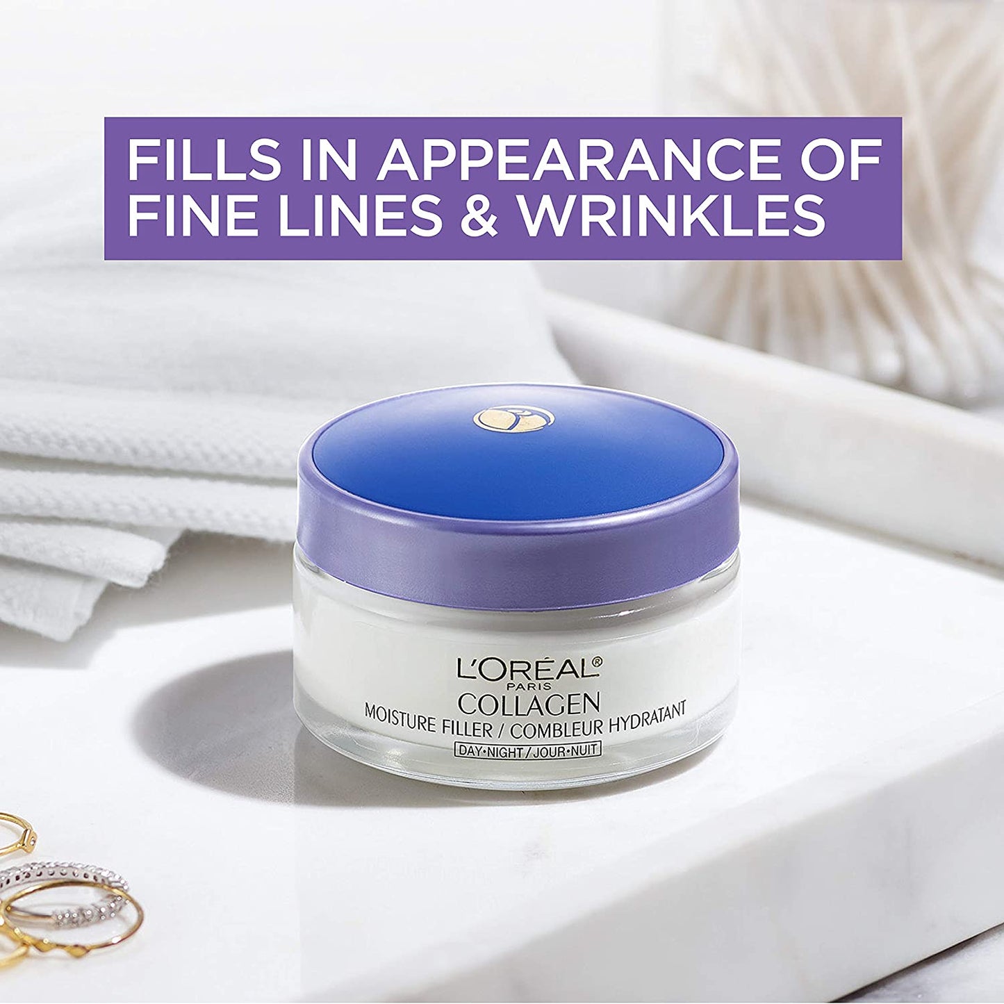 L'Oreal Paris Collagen Moisture Filler Daily Moisturizer Anti-Aging Cream. 1.7 oz. / 48g (PACKAGING MAY VARY)