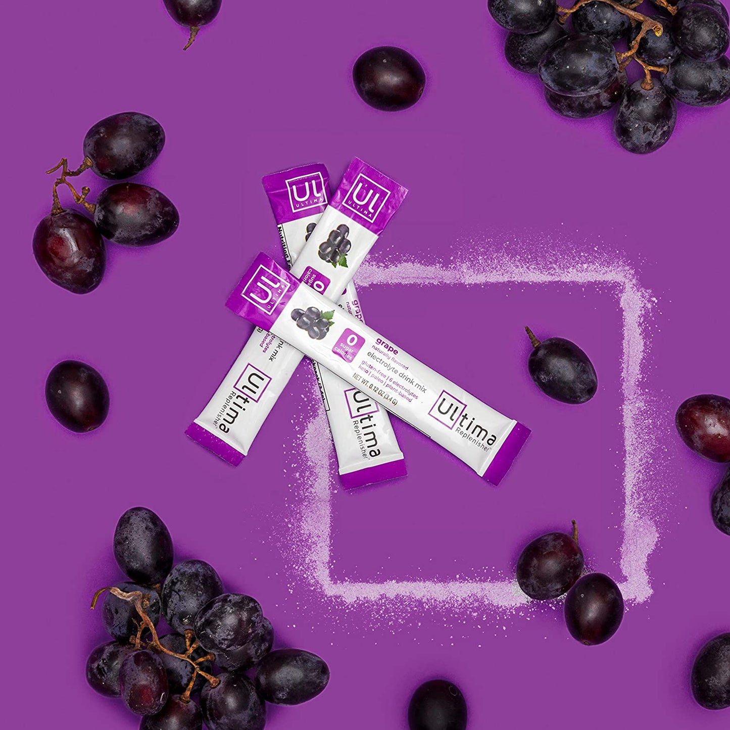 Ultima Replenisher Electrolyte Drink Mix Powder Grape Flavored, 20 Stickpacks (2.4 oz. / 68g)