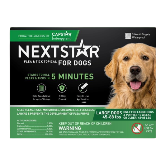 Nextstar Flea & Tick Spot-On for Large Dogs, 1 Month Supply Waterproof