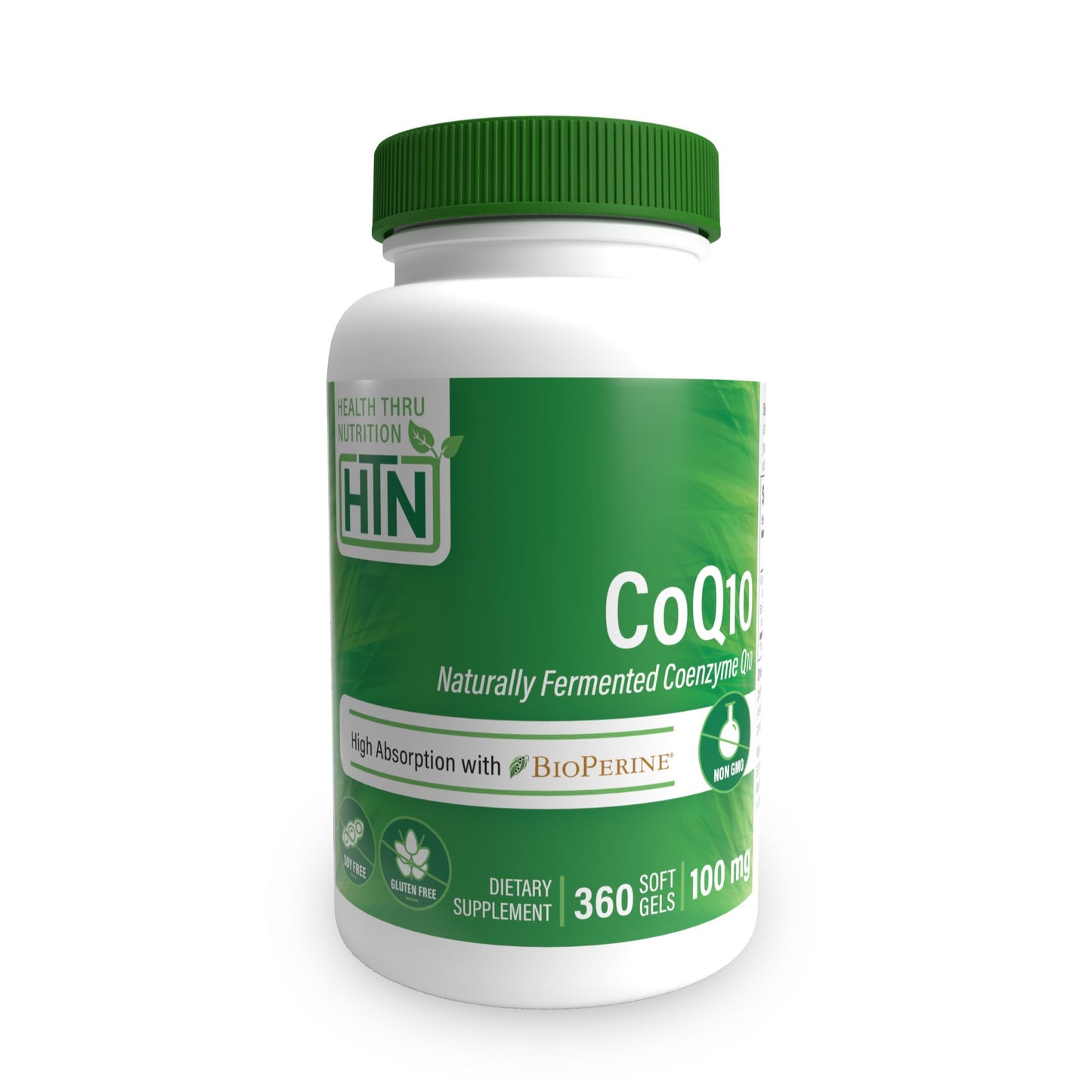 Health Thru Nutrition CoQ10 (w/ BioPerine®) 100mg (NON-GMO) 360 Softgels
