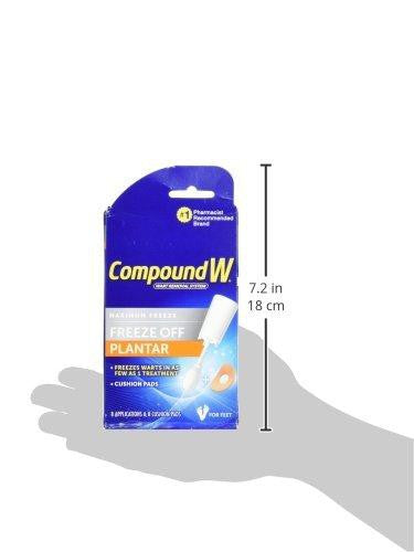 Compound W Freeze Off Plantar Kit Wart Removal (8 Applications and 12 Comfort Pads)