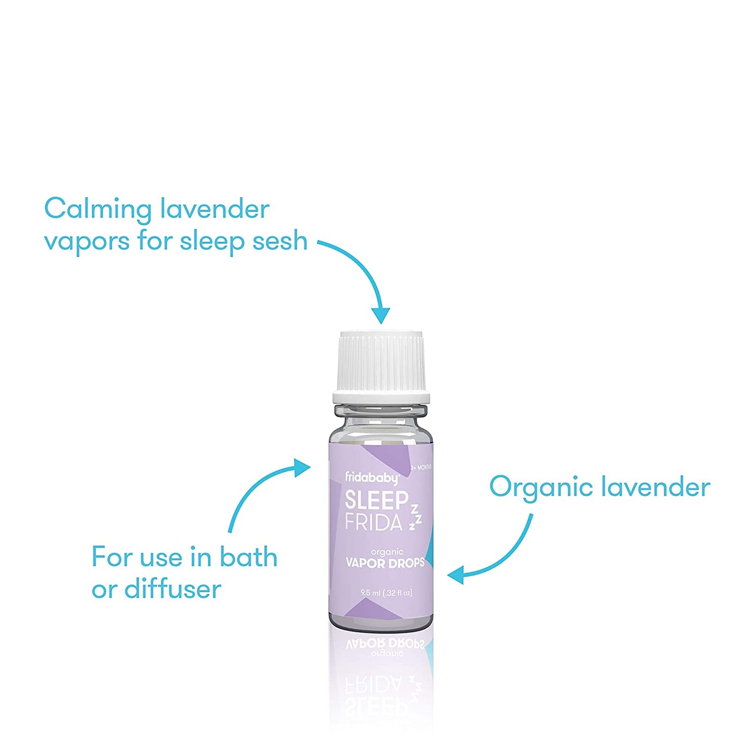 Fr idaBaby Vapor Drops For Bath Or Diffuser Organic Essential Oil For Bedtime Lavender 0.32 FL Oz
