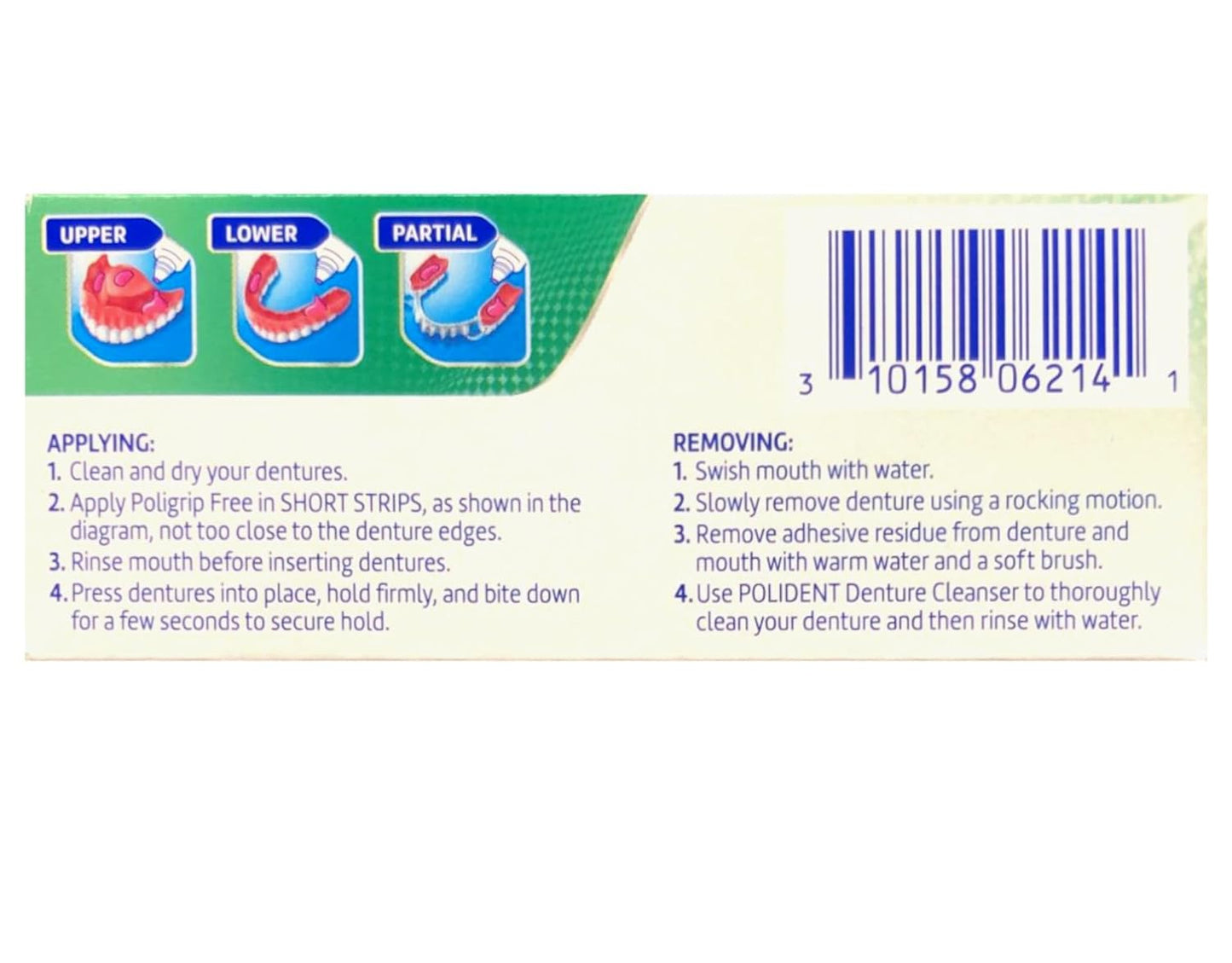 Super Poligrip Zinc Free Denture Adhesive Cream 0.75 oz (21g)
