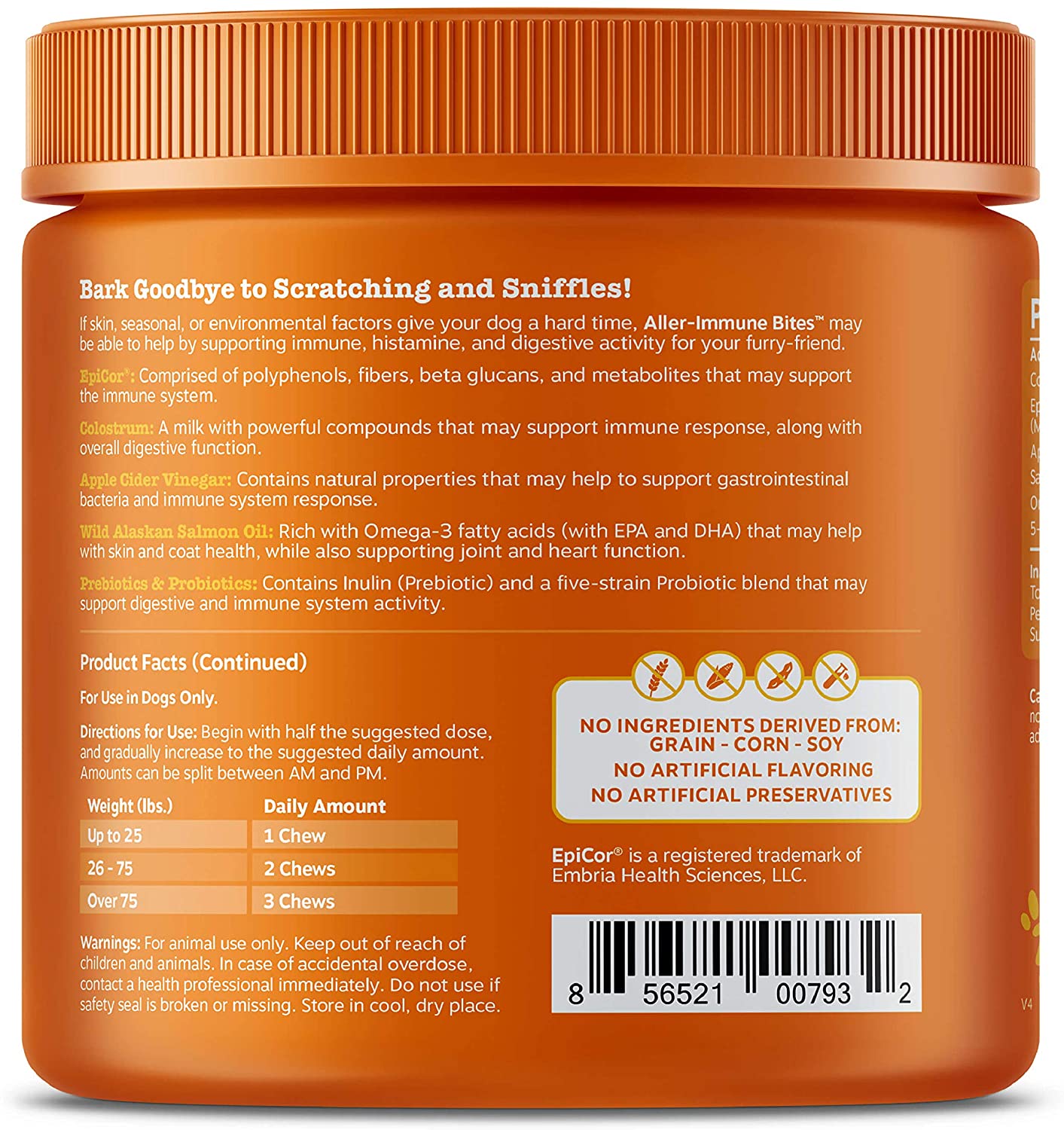 Zesty Paws Aller-Immune Bites For Immune System, Peanut Butter Flavor, 90 Soft Chews