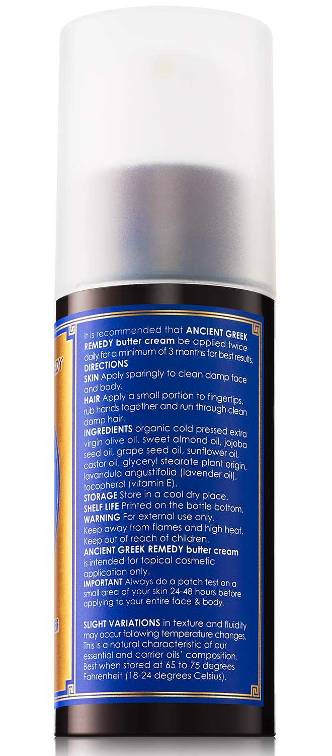 Ancient Greek Remedy Organic Buttercream 100% Pure Nature's Moisturizer for face, skin, hair, nails 3.4 oz. / 100 ml