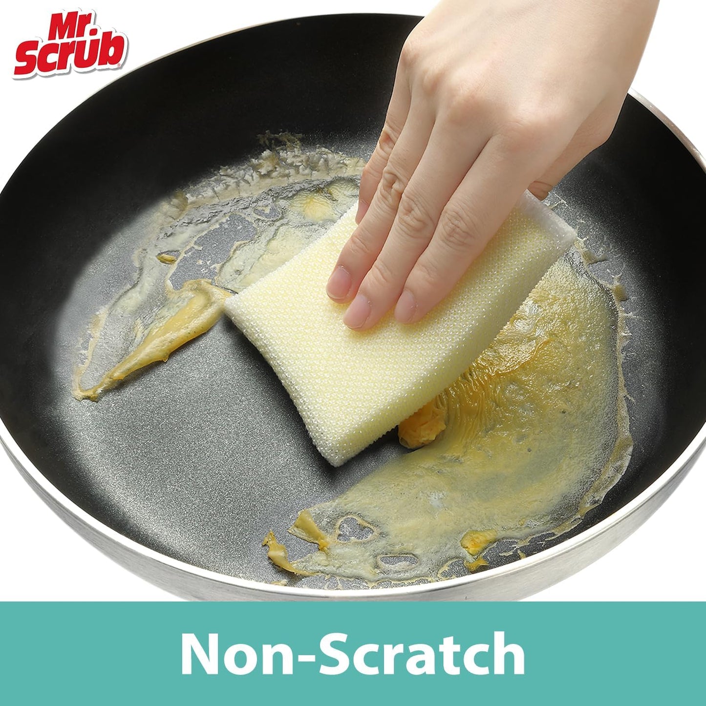 Mr. Scrub Non-Scratch Kitchen Scrub Sponge, 12 Pads