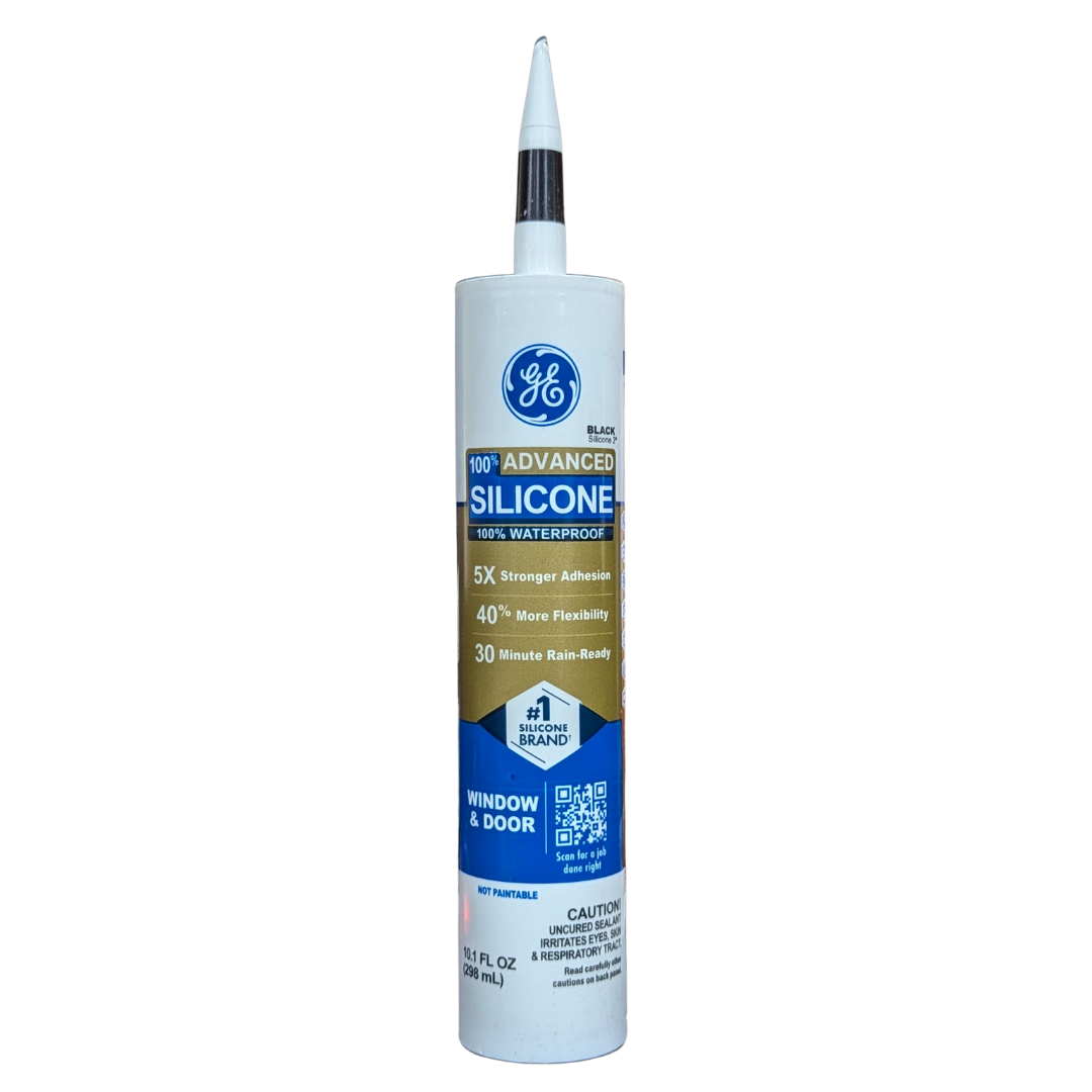 GE Sealants Advanced Silicone 2 for Window & Door Projects 100% Waterproof, 10.1 fl.oz / 299ml