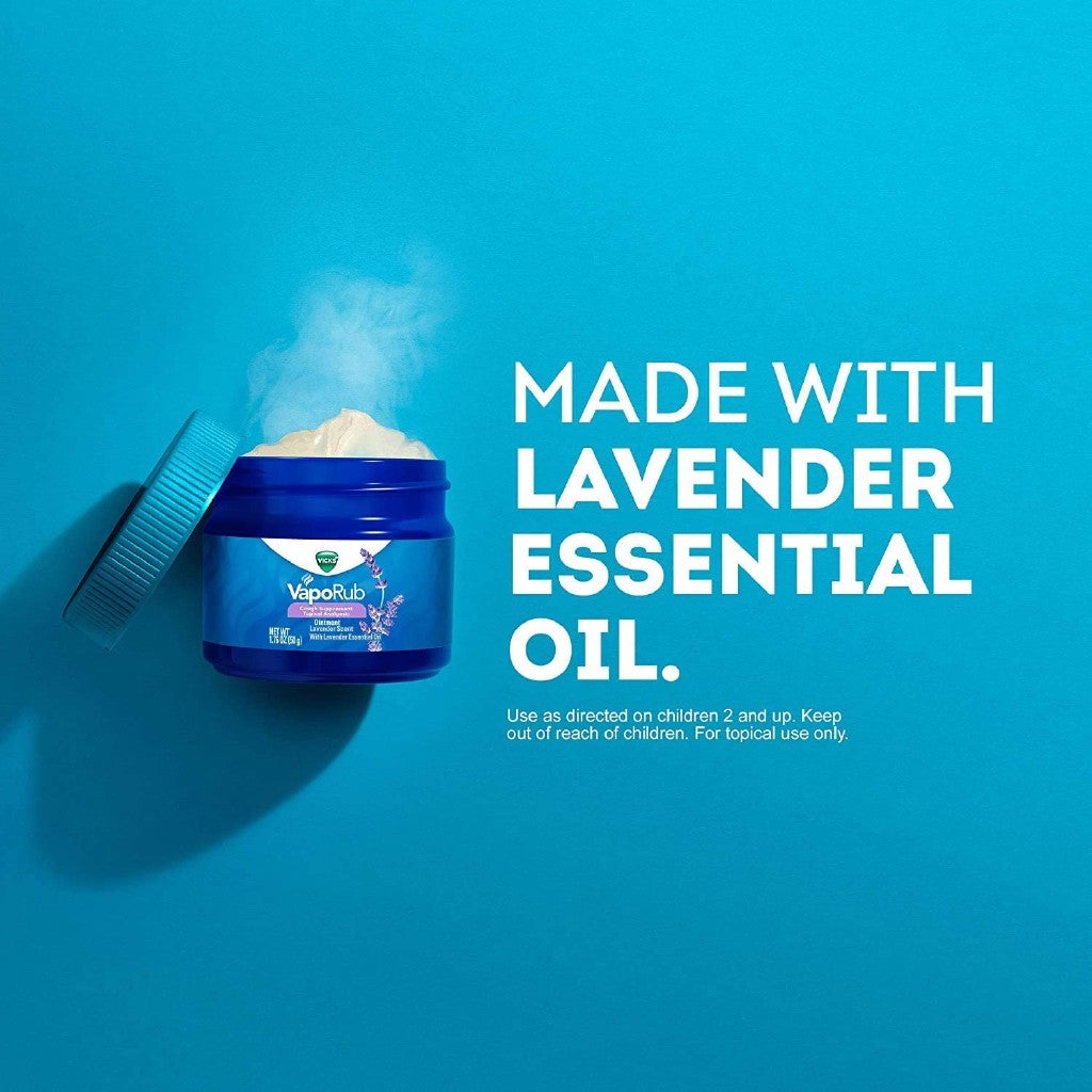 Vicks VapoRub | Lavender Scented Chest Rub Ointment for Relief from Cough, Cold, Aches, and Pains, with Original Medicated Vicks Vapors, (50 g)