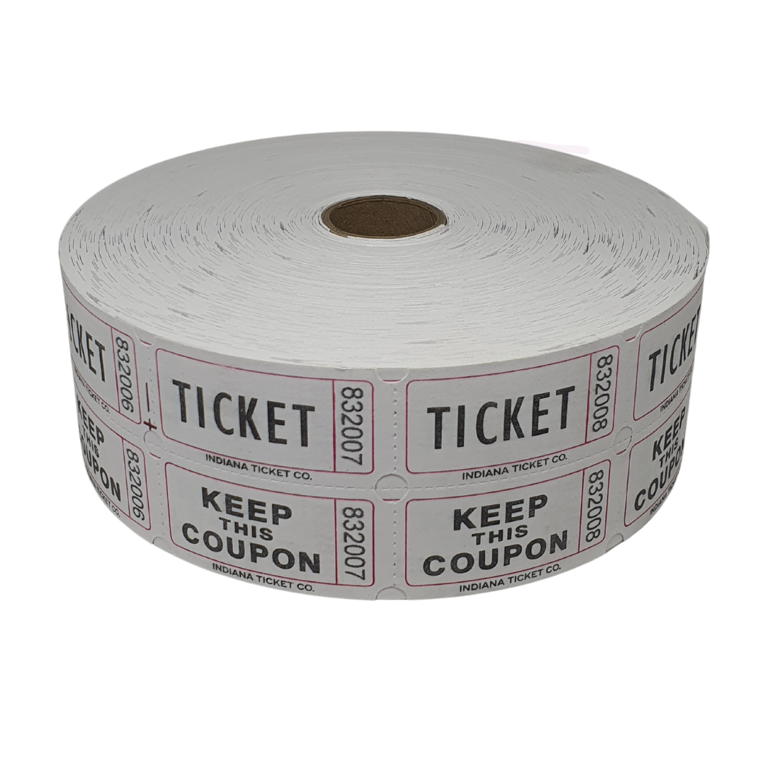 Indiana Ticket Company Raffle Tickets, 1000 Tickets per Roll