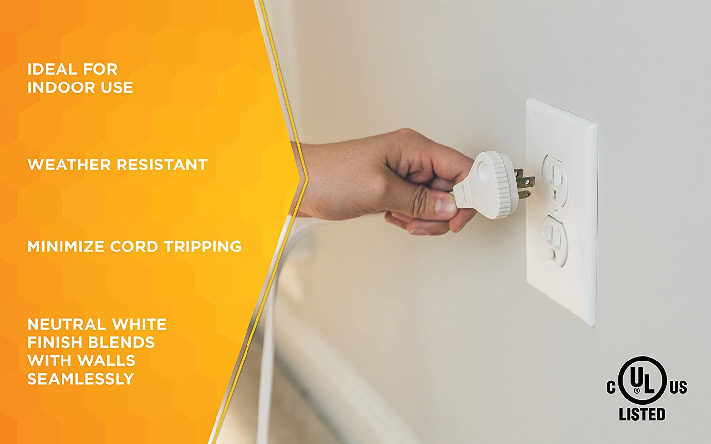 Woods SlimLine 2241 16/3 Flat Plug Indoor Extension Cord